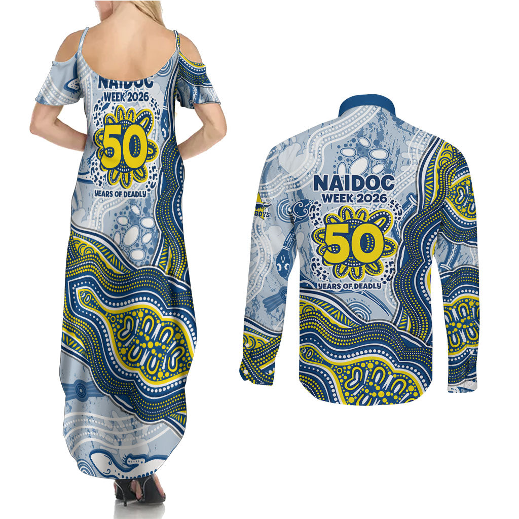 North Queensland Cowboys NAIDOC Week 2026 Couples Matching Summer Maxi Dress and Long Sleeve Button Shirt First Nations of Australia Aboriginal Mascot Rugby