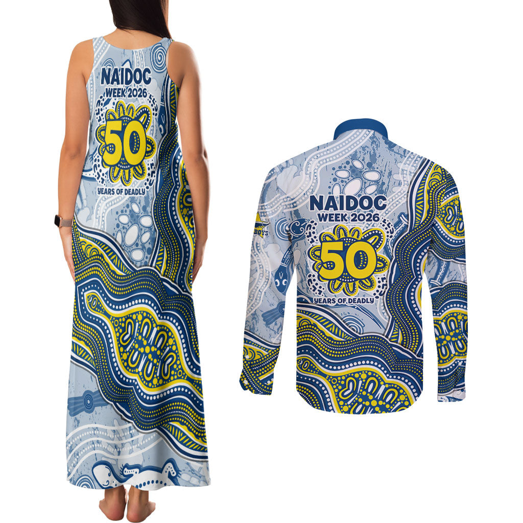 North Queensland Cowboys NAIDOC Week 2026 Couples Matching Tank Maxi Dress and Long Sleeve Button Shirt First Nations of Australia Aboriginal Mascot Rugby