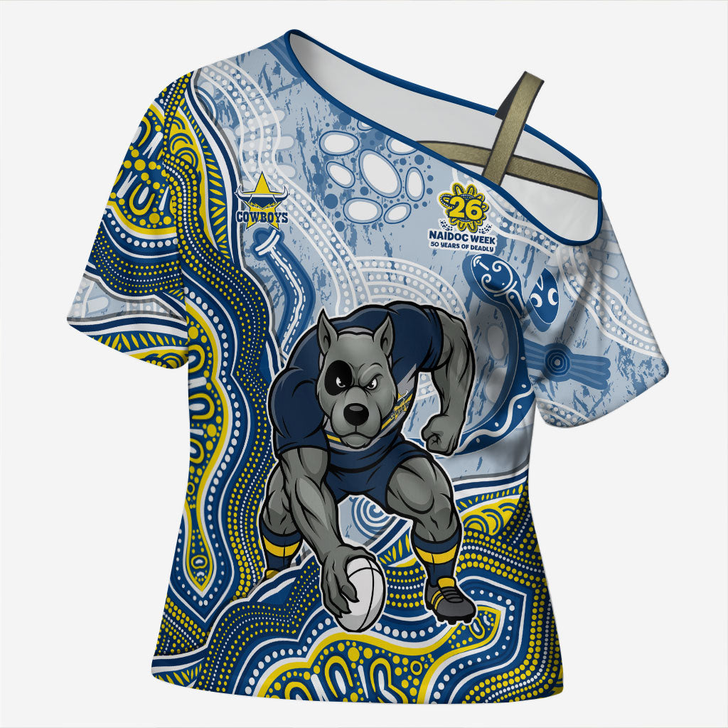 North Queensland Cowboys NAIDOC Week 2026 Cross Shoulder Shirt First Nations of Australia Aboriginal Mascot Rugby