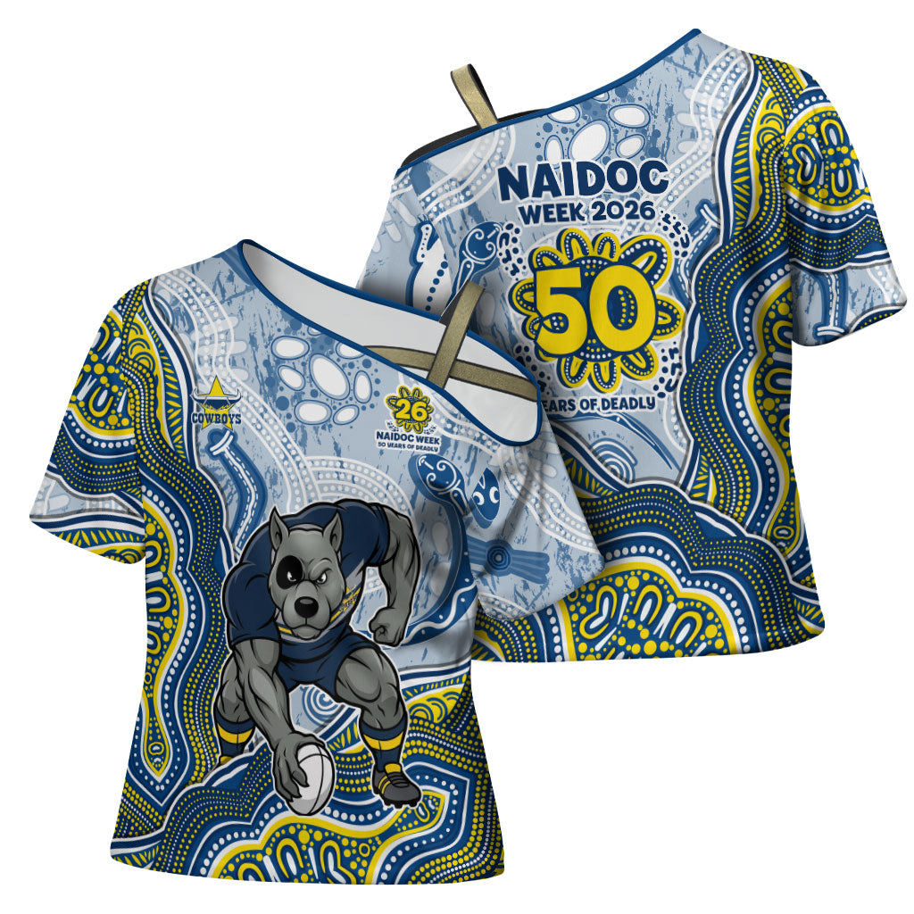 North Queensland Cowboys NAIDOC Week 2026 Cross Shoulder Shirt First Nations of Australia Aboriginal Mascot Rugby
