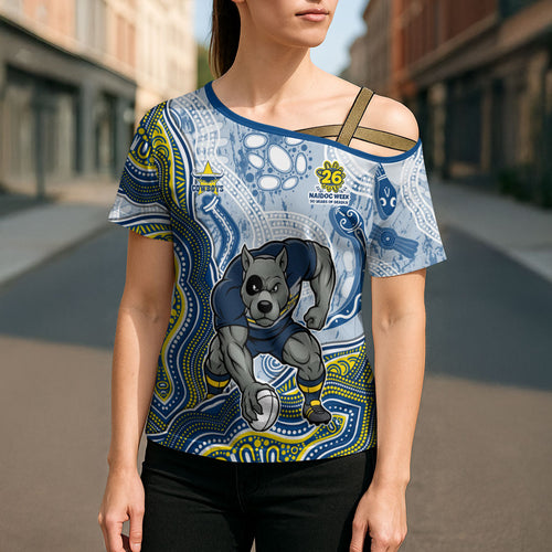 North Queensland Cowboys NAIDOC Week 2026 Cross Shoulder Shirt First Nations of Australia Aboriginal Mascot Rugby