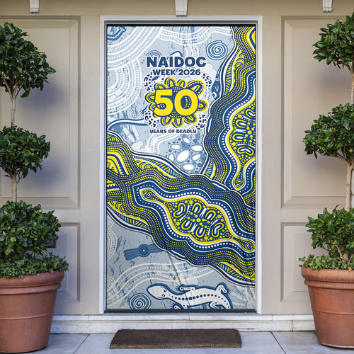 North Queensland Cowboys NAIDOC Week 2026 Door Cover First Nations of Australia Aboriginal Mascot Rugby