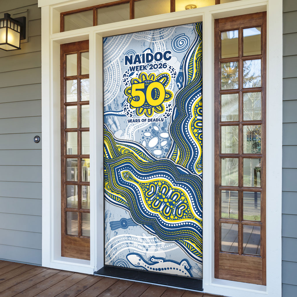 North Queensland Cowboys NAIDOC Week 2026 Door Cover First Nations of Australia Aboriginal Mascot Rugby