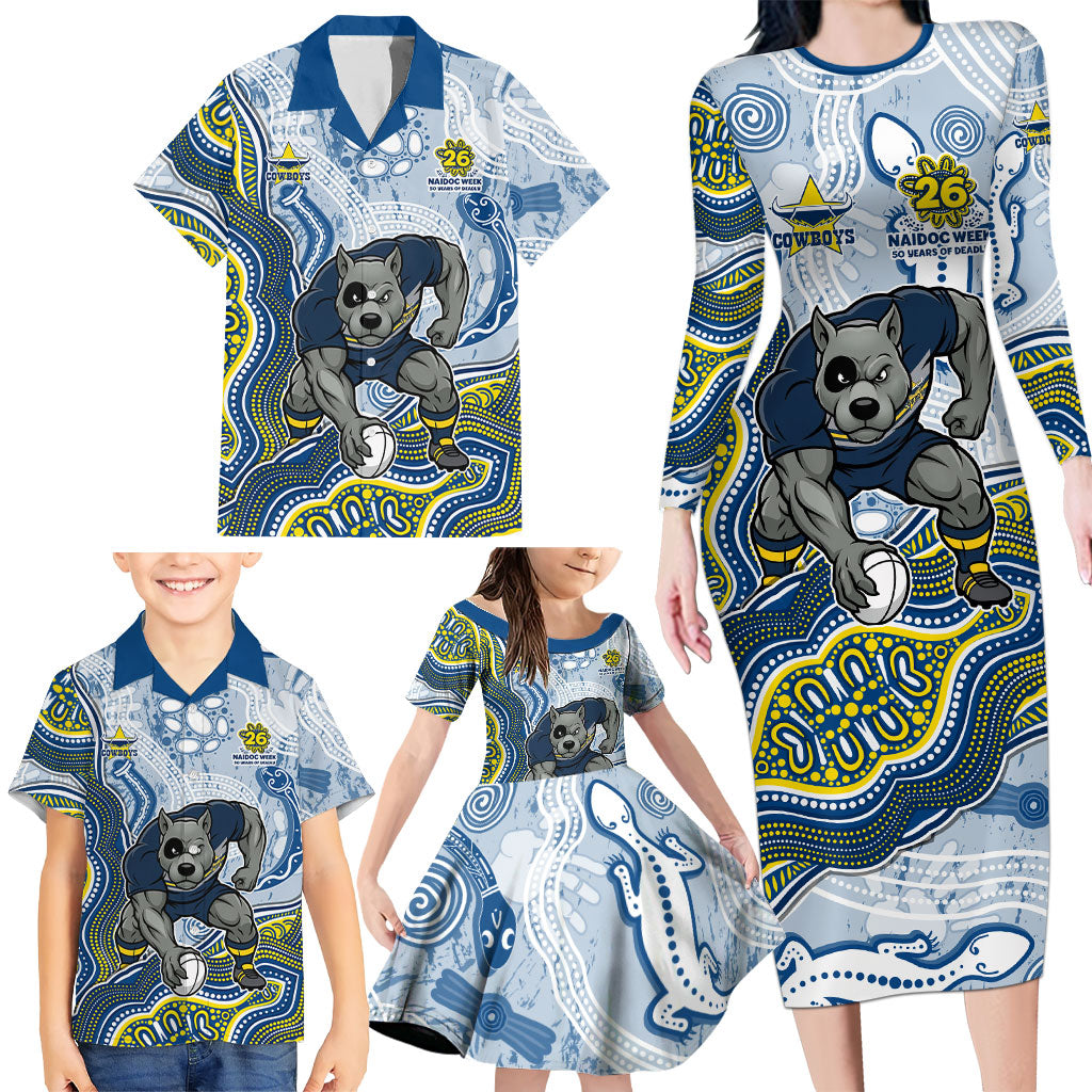 North Queensland Cowboys NAIDOC Week 2026 Family Matching Long Sleeve Bodycon Dress and Hawaiian Shirt First Nations of Australia Aboriginal Mascot Rugby
