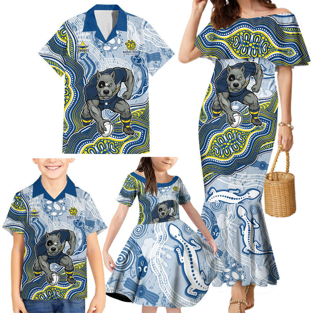 North Queensland Cowboys NAIDOC Week 2026 Family Matching Mermaid Dress and Hawaiian Shirt First Nations of Australia Aboriginal Mascot Rugby