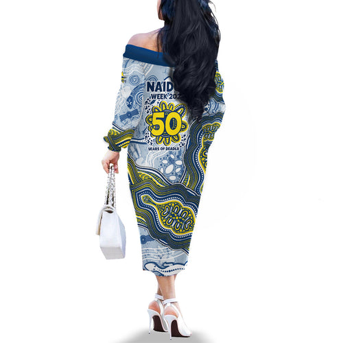 North Queensland Cowboys NAIDOC Week 2026 Family Matching Off The Shoulder Long Sleeve Dress and Hawaiian Shirt First Nations of Australia Aboriginal Mascot Rugby