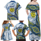 North Queensland Cowboys NAIDOC Week 2026 Family Matching Off Shoulder Maxi Dress and Hawaiian Shirt First Nations of Australia Aboriginal Mascot Rugby