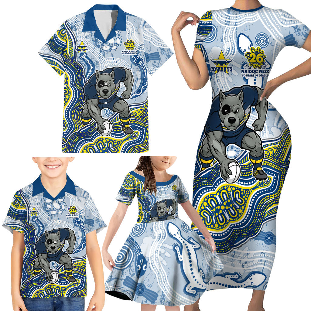 North Queensland Cowboys NAIDOC Week 2026 Family Matching Short Sleeve Bodycon Dress and Hawaiian Shirt First Nations of Australia Aboriginal Mascot Rugby