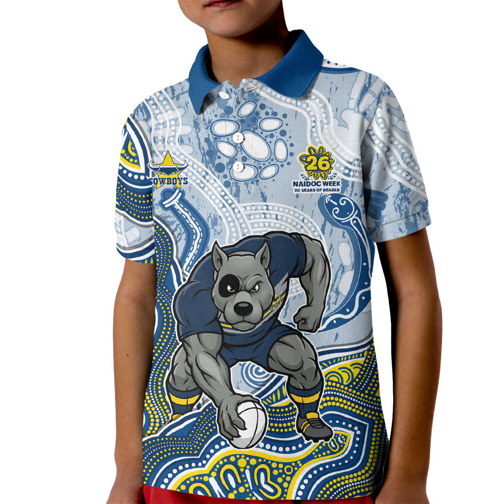 North Queensland Cowboys NAIDOC Week 2026 Kid Polo Shirt First Nations of Australia Aboriginal Mascot Rugby