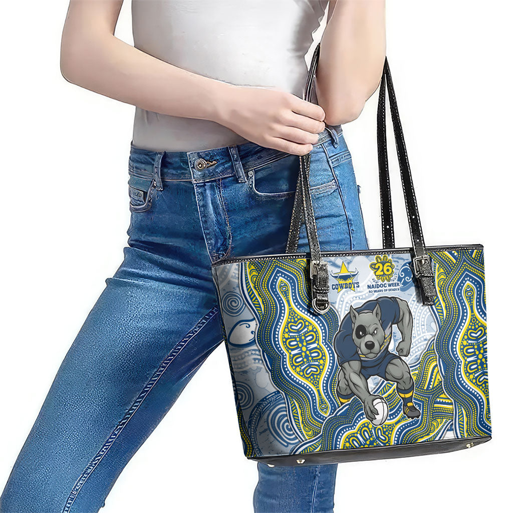 North Queensland Cowboys NAIDOC Week 2026 Leather Tote Bag First Nations of Australia Aboriginal Mascot Rugby