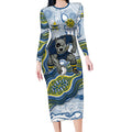North Queensland Cowboys NAIDOC Week 2026 Long Sleeve Bodycon Dress First Nations of Australia Aboriginal Mascot Rugby