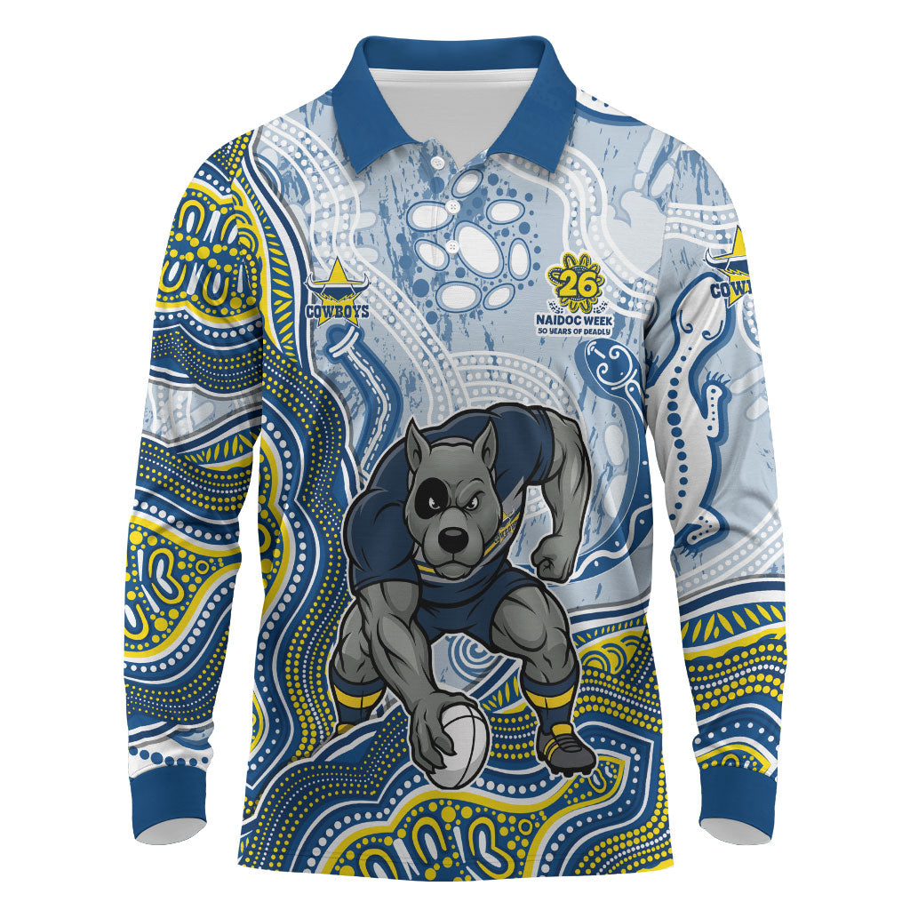 North Queensland Cowboys NAIDOC Week 2026 Long Sleeve Polo Shirt First Nations of Australia Aboriginal Mascot Rugby