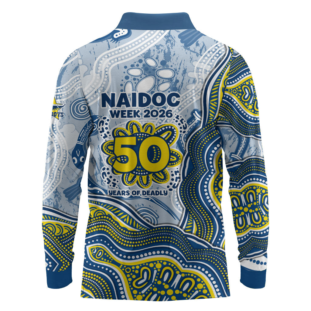 North Queensland Cowboys NAIDOC Week 2026 Long Sleeve Polo Shirt First Nations of Australia Aboriginal Mascot Rugby