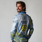 North Queensland Cowboys NAIDOC Week 2026 Long Sleeve Polo Shirt First Nations of Australia Aboriginal Mascot Rugby