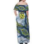 North Queensland Cowboys NAIDOC Week 2026 Off Shoulder Maxi Dress First Nations of Australia Aboriginal Mascot Rugby