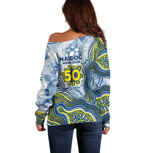 North Queensland Cowboys NAIDOC Week 2026 Off Shoulder Sweater First Nations of Australia Aboriginal Mascot Rugby