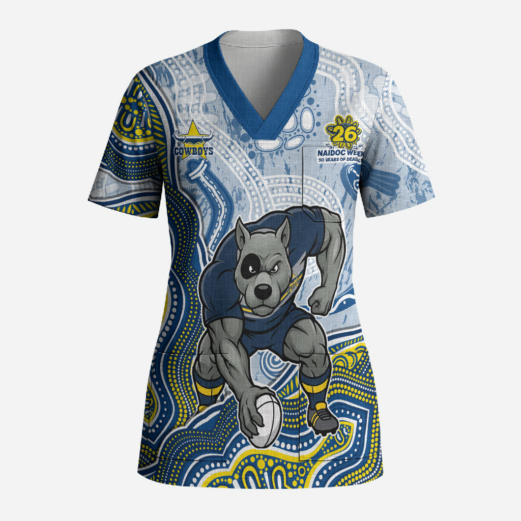 North Queensland Cowboys NAIDOC Week 2026 Scrub Top First Nations of Australia Aboriginal Mascot Rugby