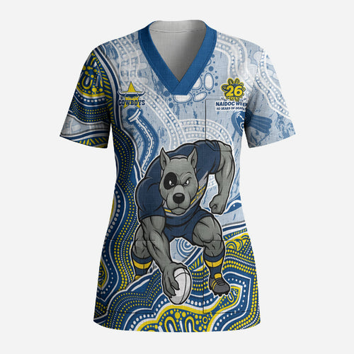North Queensland Cowboys NAIDOC Week 2026 Scrub Top First Nations of Australia Aboriginal Mascot Rugby