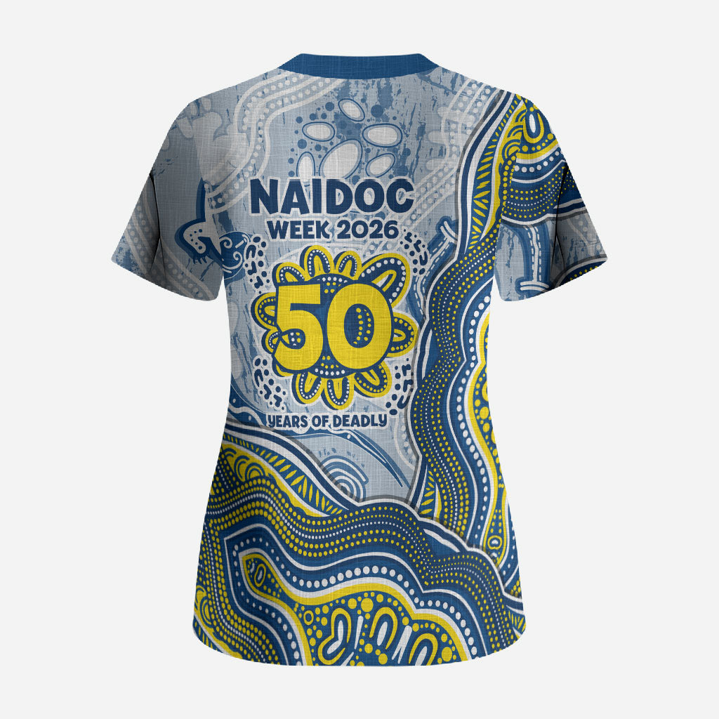 North Queensland Cowboys NAIDOC Week 2026 Scrub Top First Nations of Australia Aboriginal Mascot Rugby