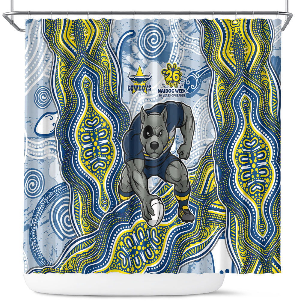 North Queensland Cowboys NAIDOC Week 2026 Shower Curtain First Nations of Australia Aboriginal Mascot Rugby