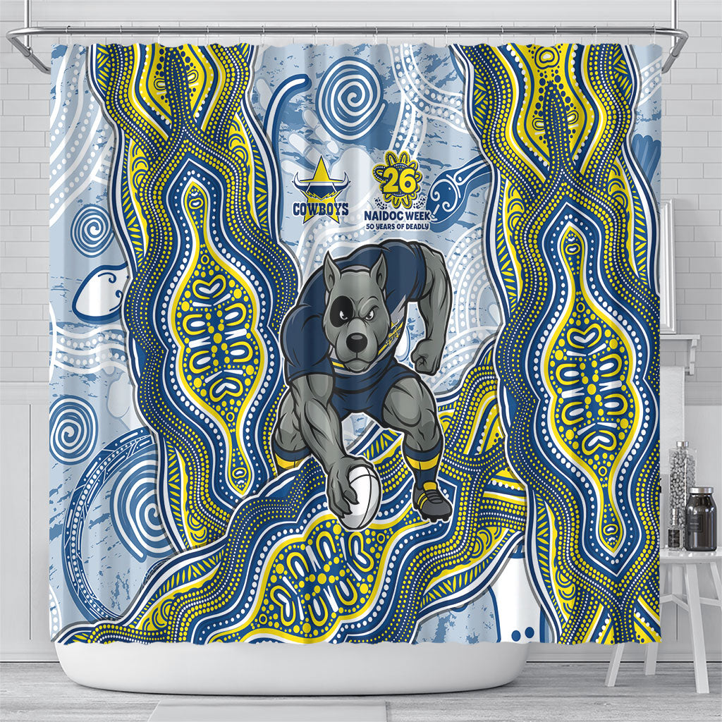 North Queensland Cowboys NAIDOC Week 2026 Shower Curtain First Nations of Australia Aboriginal Mascot Rugby