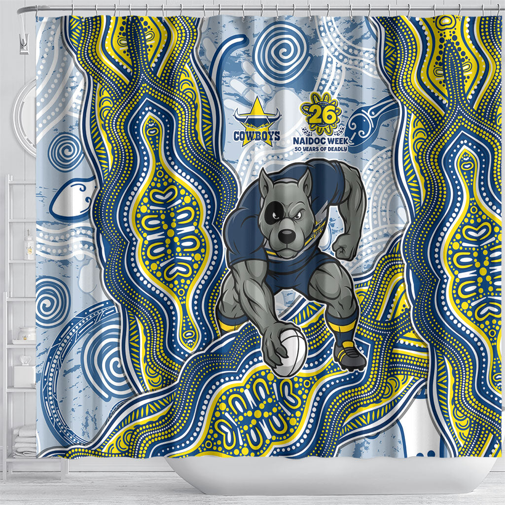North Queensland Cowboys NAIDOC Week 2026 Shower Curtain First Nations of Australia Aboriginal Mascot Rugby