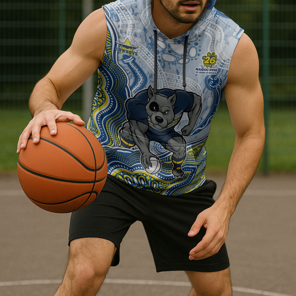 North Queensland Cowboys NAIDOC Week 2026 Sleeveless Hoodie First Nations of Australia Aboriginal Mascot Rugby