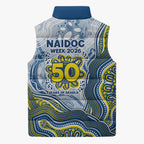 North Queensland Cowboys NAIDOC Week 2026 Sleeveless Puffer Jacket First Nations of Australia Aboriginal Mascot Rugby