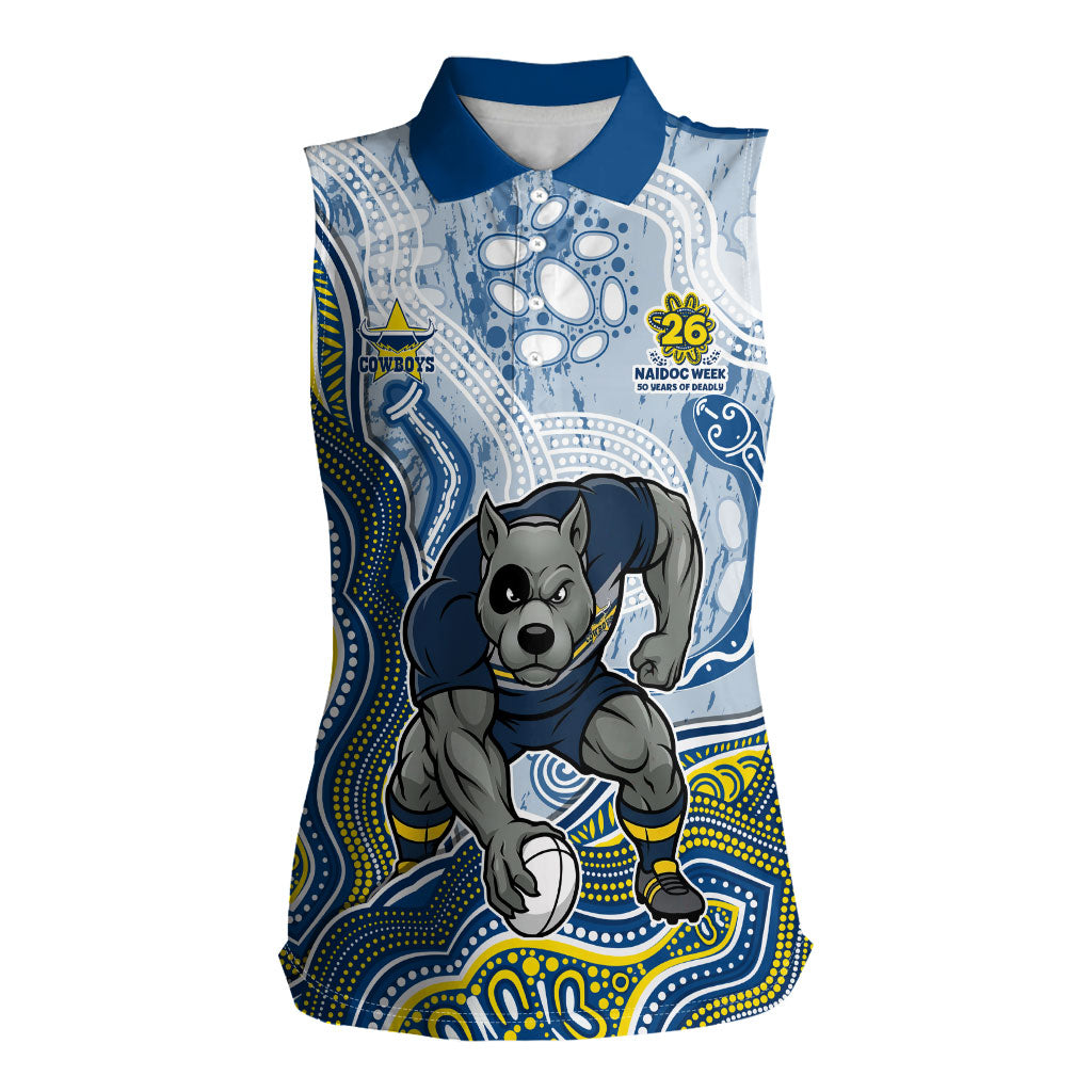 North Queensland Cowboys NAIDOC Week 2026 Women Sleeveless Polo Shirt First Nations of Australia Aboriginal Mascot Rugby