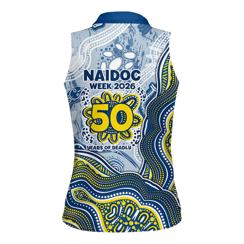 North Queensland Cowboys NAIDOC Week 2026 Women Sleeveless Polo Shirt First Nations of Australia Aboriginal Mascot Rugby
