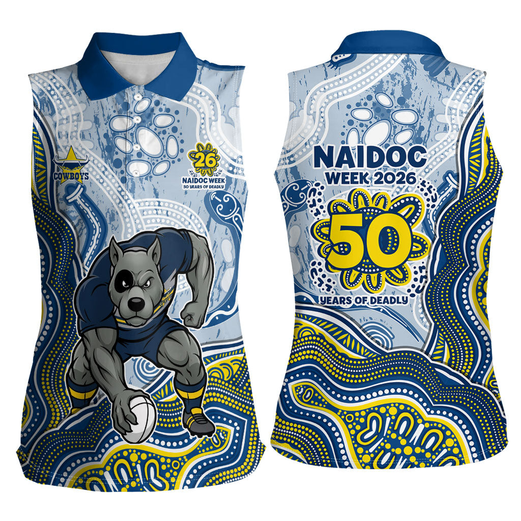 North Queensland Cowboys NAIDOC Week 2026 Women Sleeveless Polo Shirt First Nations of Australia Aboriginal Mascot Rugby
