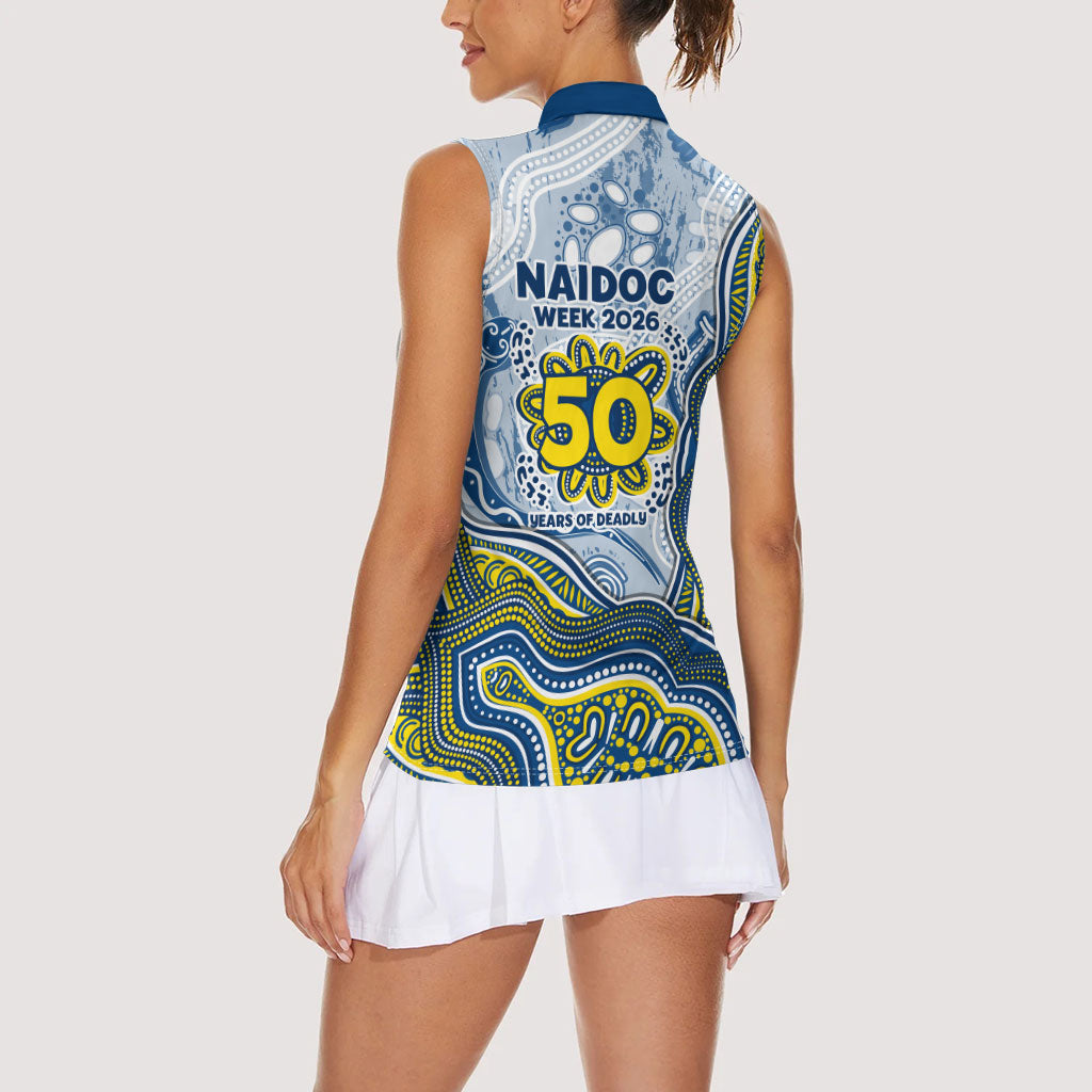 North Queensland Cowboys NAIDOC Week 2026 Women Sleeveless Polo Shirt First Nations of Australia Aboriginal Mascot Rugby
