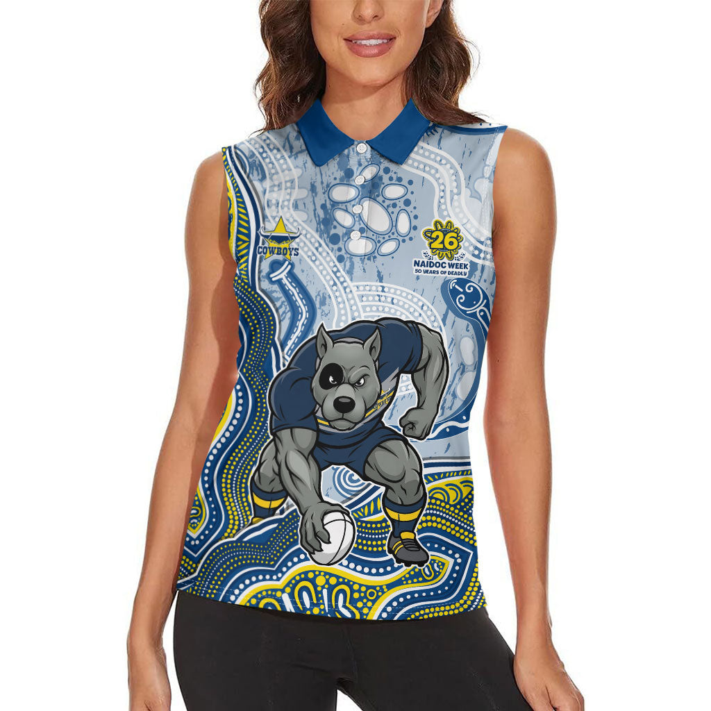 North Queensland Cowboys NAIDOC Week 2026 Women Sleeveless Polo Shirt First Nations of Australia Aboriginal Mascot Rugby