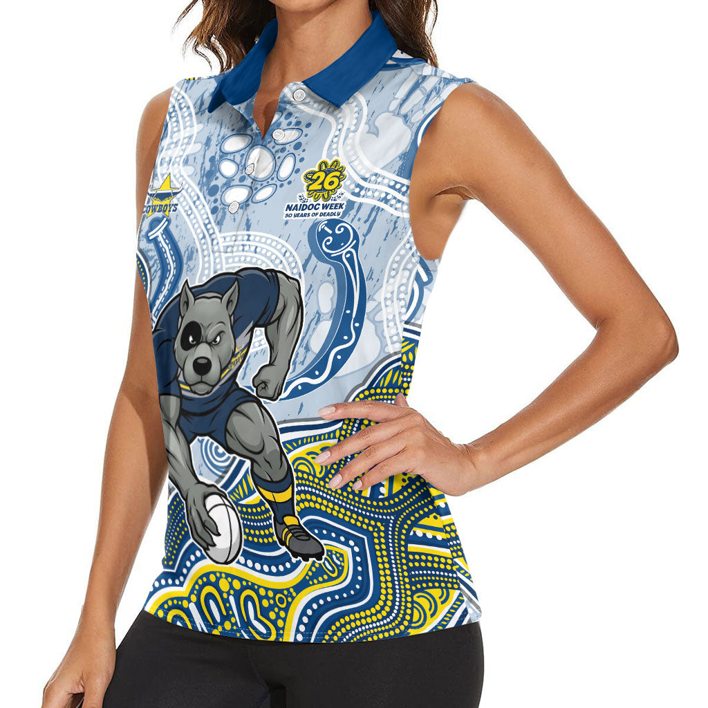 North Queensland Cowboys NAIDOC Week 2026 Women Sleeveless Polo Shirt First Nations of Australia Aboriginal Mascot Rugby