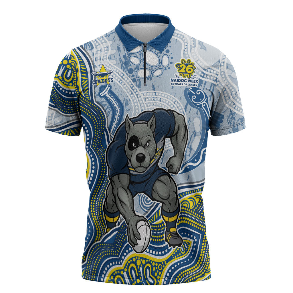 North Queensland Cowboys NAIDOC Week 2026 Zipper Polo Shirt First Nations of Australia Aboriginal Mascot Rugby