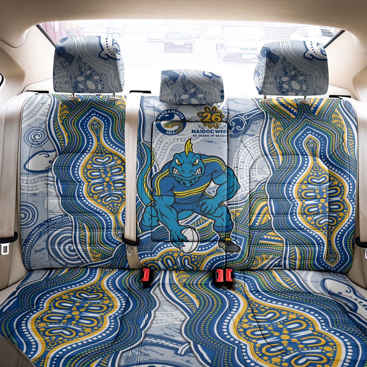 Parramatta Eels NAIDOC Week 2026 Back Car Seat Cover First Nations of Australia Aboriginal Mascot Rugby