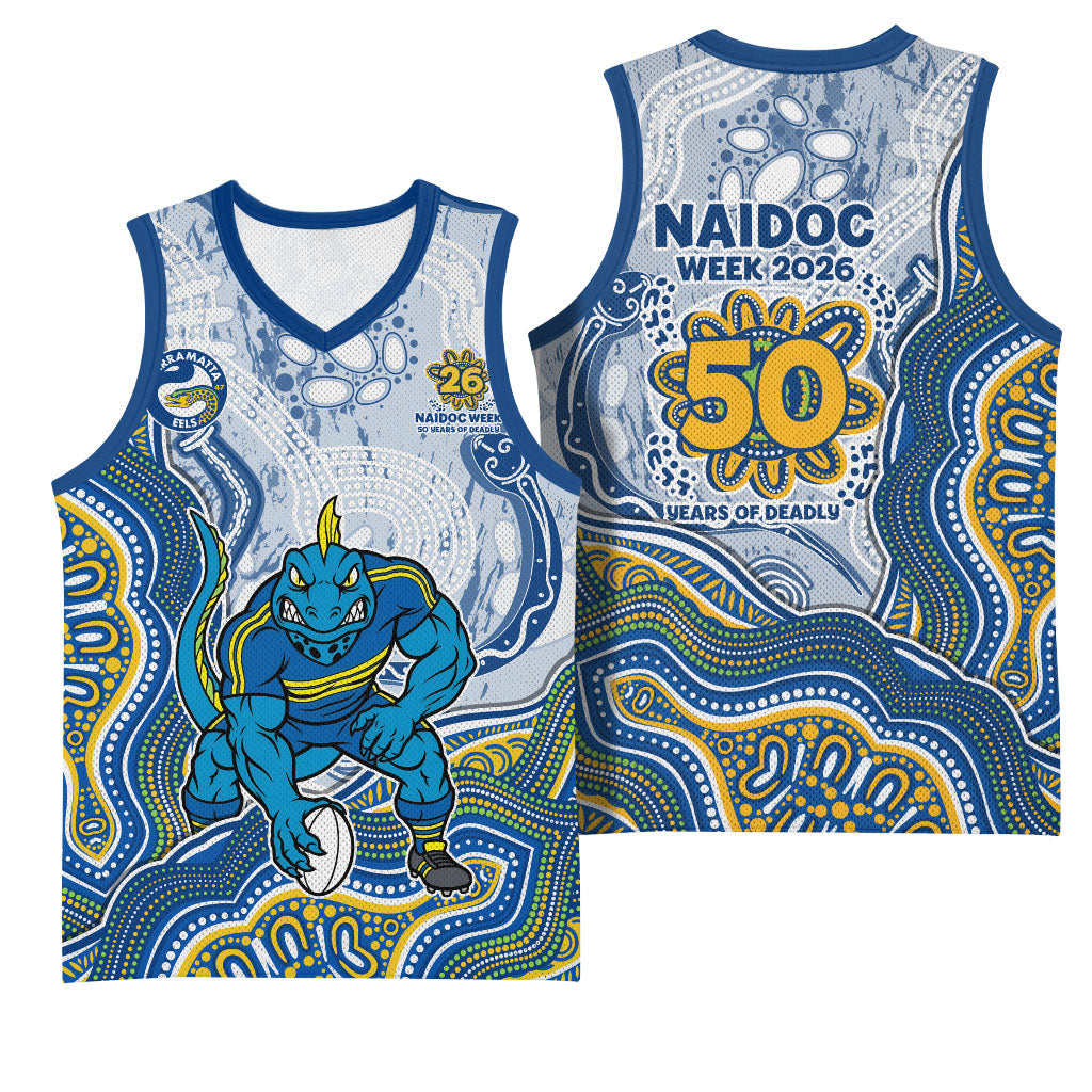 Parramatta Eels NAIDOC Week 2026 Basketball Jersey First Nations of Australia Aboriginal Mascot Rugby