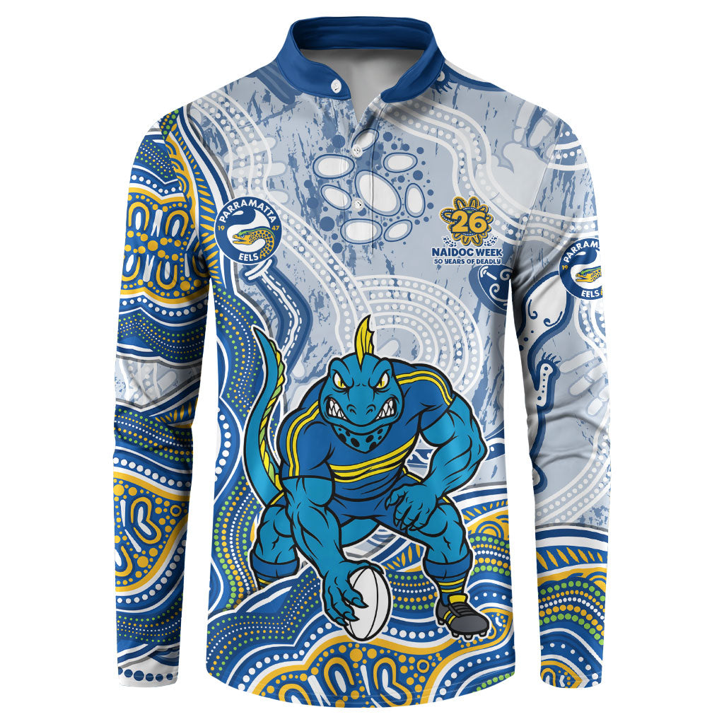 Parramatta Eels NAIDOC Week 2026 Button Sweatshirt First Nations of Australia Aboriginal Mascot Rugby
