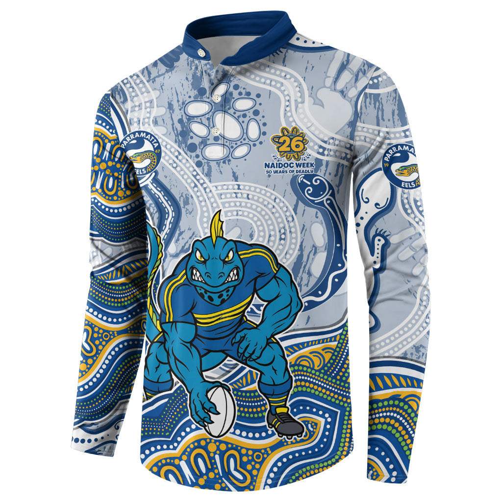 Parramatta Eels NAIDOC Week 2026 Button Sweatshirt First Nations of Australia Aboriginal Mascot Rugby