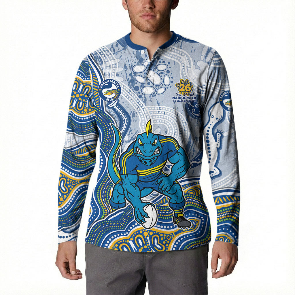 Parramatta Eels NAIDOC Week 2026 Button Sweatshirt First Nations of Australia Aboriginal Mascot Rugby