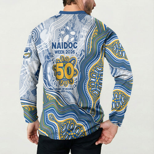 Parramatta Eels NAIDOC Week 2026 Button Sweatshirt First Nations of Australia Aboriginal Mascot Rugby