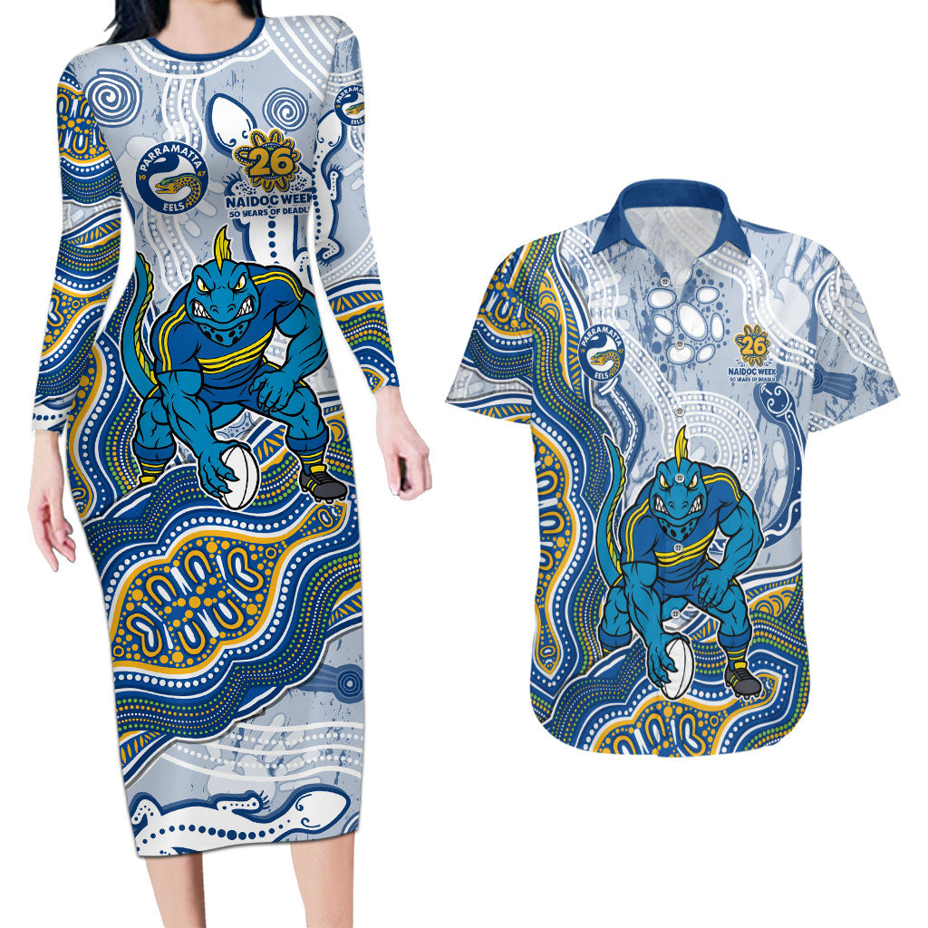 Parramatta Eels NAIDOC Week 2026 Couples Matching Long Sleeve Bodycon Dress and Hawaiian Shirt First Nations of Australia Aboriginal Mascot Rugby