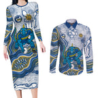 Parramatta Eels NAIDOC Week 2026 Couples Matching Long Sleeve Bodycon Dress and Long Sleeve Button Shirt First Nations of Australia Aboriginal Mascot Rugby