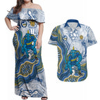 Parramatta Eels NAIDOC Week 2026 Couples Matching Off Shoulder Maxi Dress and Hawaiian Shirt First Nations of Australia Aboriginal Mascot Rugby