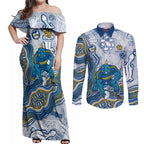 Parramatta Eels NAIDOC Week 2026 Couples Matching Off Shoulder Maxi Dress and Long Sleeve Button Shirt First Nations of Australia Aboriginal Mascot Rugby