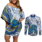 Parramatta Eels NAIDOC Week 2026 Couples Matching Off Shoulder Short Dress and Long Sleeve Button Shirt First Nations of Australia Aboriginal Mascot Rugby