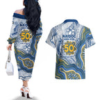 Parramatta Eels NAIDOC Week 2026 Couples Matching Off The Shoulder Long Sleeve Dress and Hawaiian Shirt First Nations of Australia Aboriginal Mascot Rugby