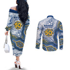 Parramatta Eels NAIDOC Week 2026 Couples Matching Off The Shoulder Long Sleeve Dress and Long Sleeve Button Shirt First Nations of Australia Aboriginal Mascot Rugby