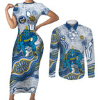 Parramatta Eels NAIDOC Week 2026 Couples Matching Short Sleeve Bodycon Dress and Long Sleeve Button Shirt First Nations of Australia Aboriginal Mascot Rugby