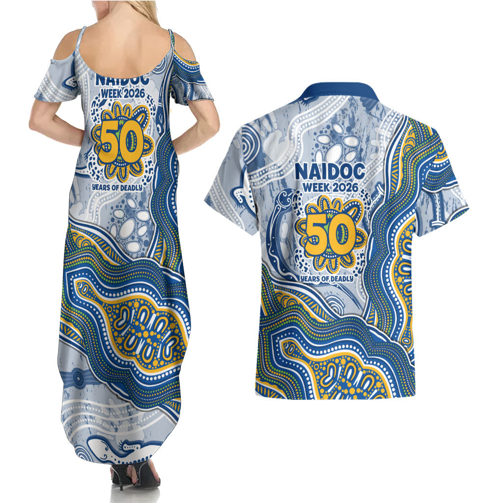 Parramatta Eels NAIDOC Week 2026 Couples Matching Summer Maxi Dress and Hawaiian Shirt First Nations of Australia Aboriginal Mascot Rugby